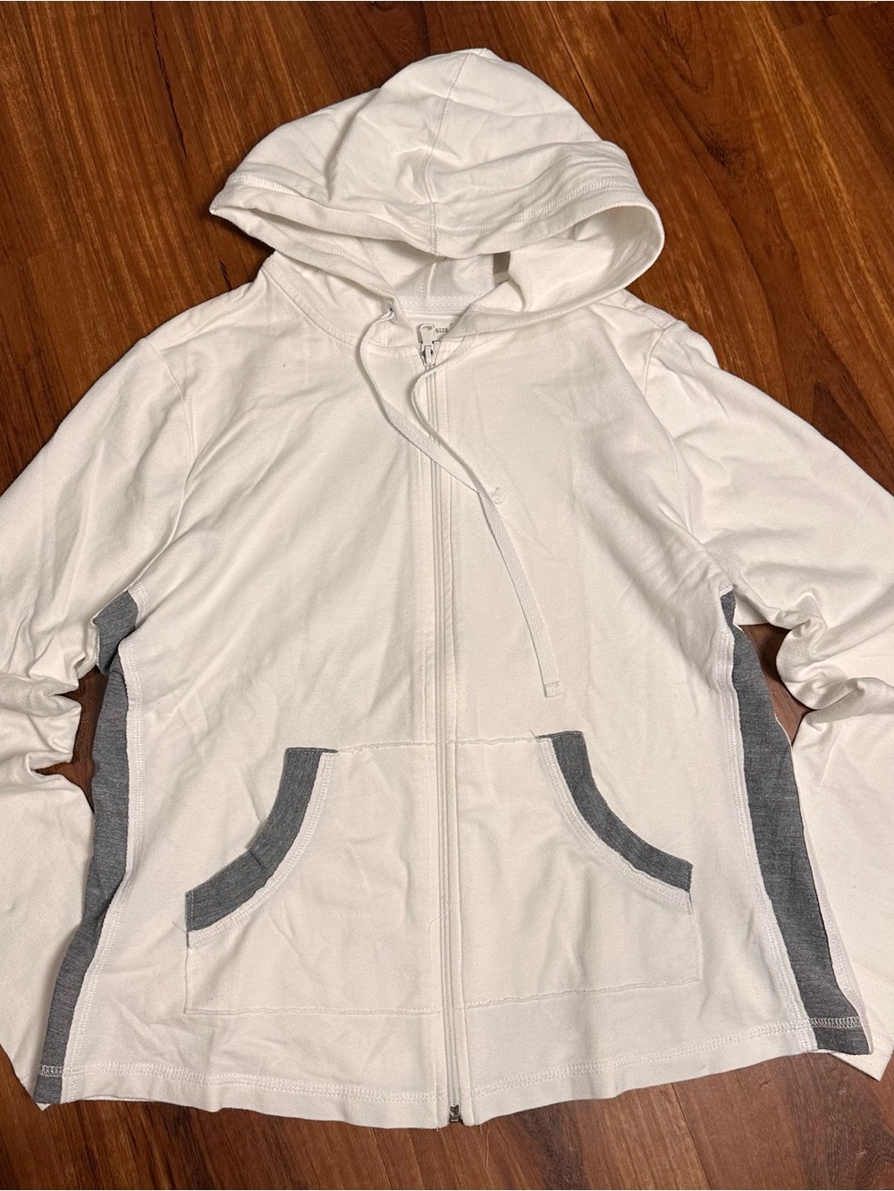 Tek Gear White and Grey Zip-up